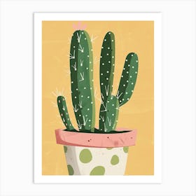 Easter Cactus Plant Minimalist Illustration 12 Art Print
