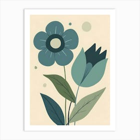 Blue Flowers 1 Art Print