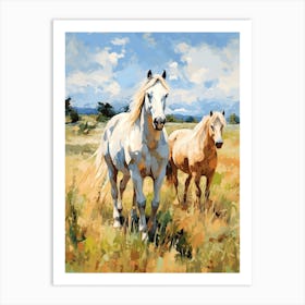 Horses Painting In Transylvania, Romania 2 Art Print