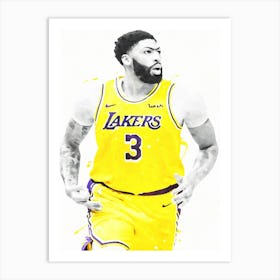 Anthony Davis Basketball Los Angeles Lakers Art Print