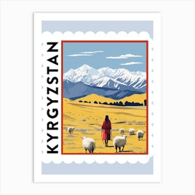 Kyrgyzstan 2 Travel Stamp Poster Art Print