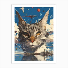 Cat In Space 2 Art Print