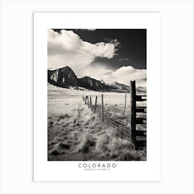 Poster Of Colorado, Black And White Analogue Photograph 2 Art Print
