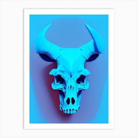 Animal Skull Blue Pop Art Art Print