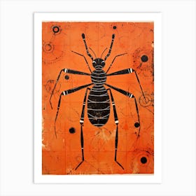 Ant, Woodblock Animal  Drawing 4 Art Print