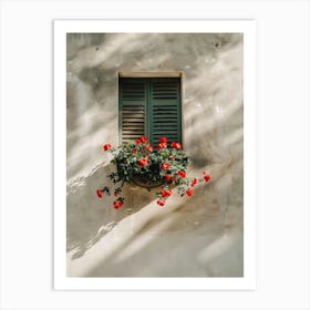 Red Roses In A Window Art Print