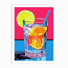 Pop Art Lemon Slice Cocktail 4 Art Print