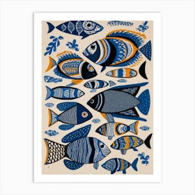 Fish collection wall art poster Art Print