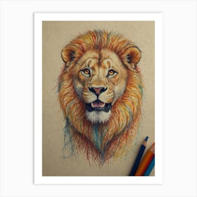 Lion Drawing 5 Art Print