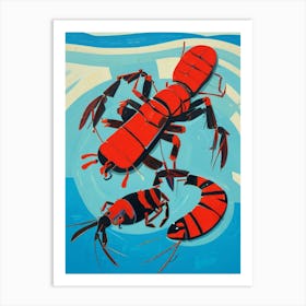 Red shrimps Art Print