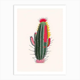 Devil S Tongue Cactus Minimal Line Drawing Art Print