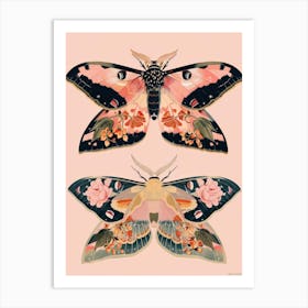 Textile Butterflies William Morris Style 3 Art Print