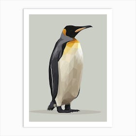 Emperor Penguin Gold Harbour Minimalist Illustration Illustration 1 Art Print