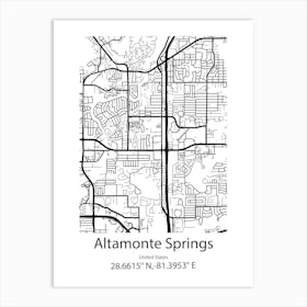 Altamonte Springs,United States Minimalist Map Art Print