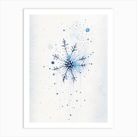 Graupel, Snowflakes, Minimalist Watercolour 1 Art Print