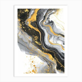 Gold And Black Abstract Painting 44 Art Print