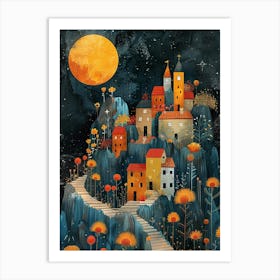 Night At The Castle Art Print