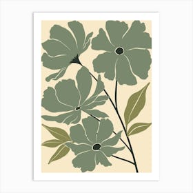 Green Flowers Art Print