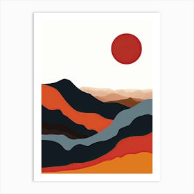 Mountain Landscape, Minimalism 1 Art Print