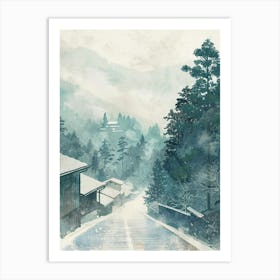 Koyasan Japan 1 Retro Illustration Art Print