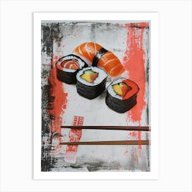 Sushi Mixed Media Collage 4 Art Print