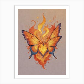 Butterfly In Flames Art Print