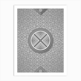 Geometric Glyph Sigil with Hex Array Pattern in Gray n.0005 Art Print