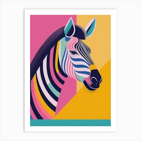 Graphic Zebra Portrait Art Print