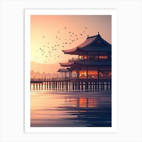 Kyoto Pagoda At Sunset Art Print