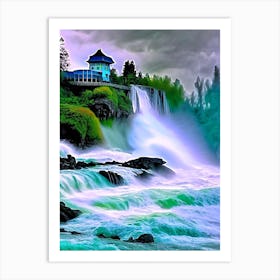 Rhine Falls, Switzerland Nat Viga Style Art Print