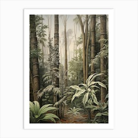 Vintage Jungle Botanical Illustration Bamboo 3 Art Print