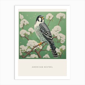 Ohara Koson Inspired Bird Painting American Kestrel 2 Poster Art Print