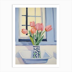 A Vase With Tulip, Flower Bouquet 2 Art Print