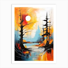 Sunset In The Woods 6 Art Print