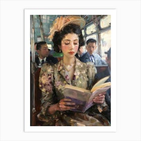 Woman On A Bus 1 Art Print