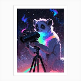 Lemur In Space Art Print