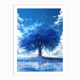 Blue Tree Art Print