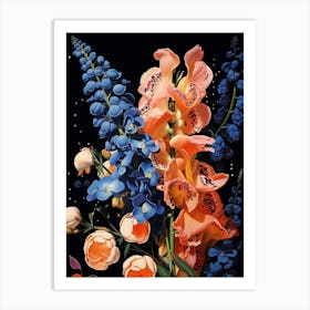 Surreal Florals Snapdragon 3 Flower Painting Art Print