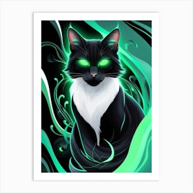 Cat With Green Eyes 1 Art Print