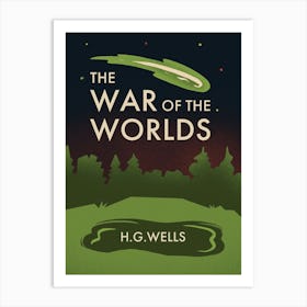 Book Cover - War Of The Worlds by H G Wells Art Print