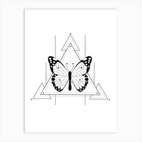Geometric Butterfly Illustration Art Print