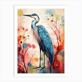 Bird Painting Collage Great Blue Heron 2 Art Print