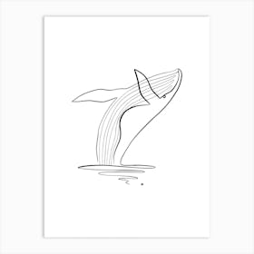 Whale One line Art Art Print