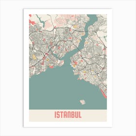 Istanbul Map Poster Art Print