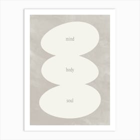 Mind Body and Soul Abstract Organic Shapes in Taupe Gray Art Print