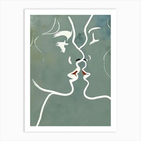 Kissing Art Print