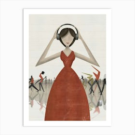 Woman Listening To Music 8 Art Print