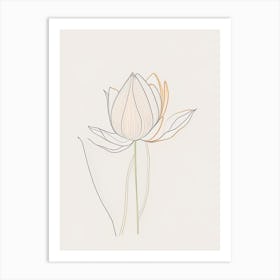 Early Lotus Minimal Line Drawing 1 Art Print