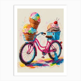 Ice Cream Bike Art Print