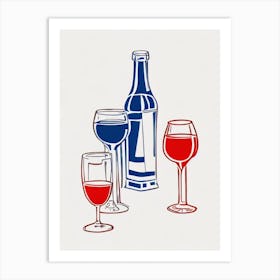 Choco Cola Picasso Line Drawing Cocktail Poster Art Print